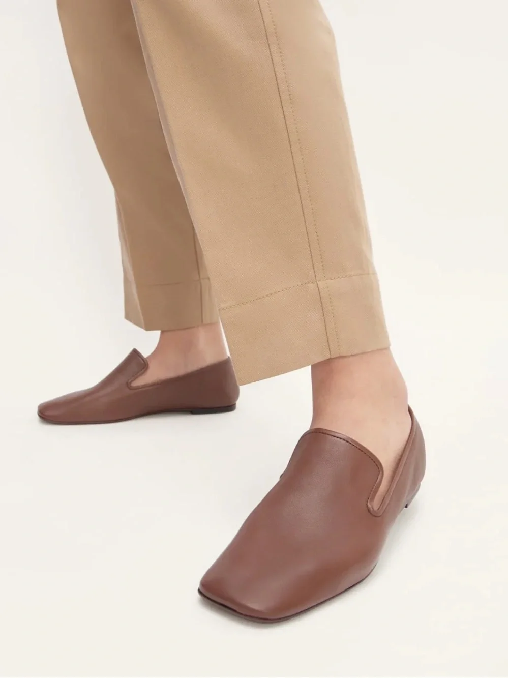Everlane The Modern Loafer Rum Brown Leather Flats Size 9.5 NWOB Chic